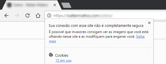 Aviso página não segura