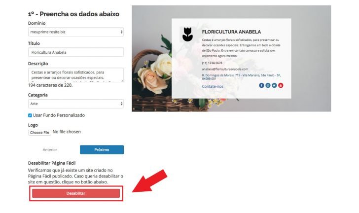 Opção para desabilitar o Página Fácil