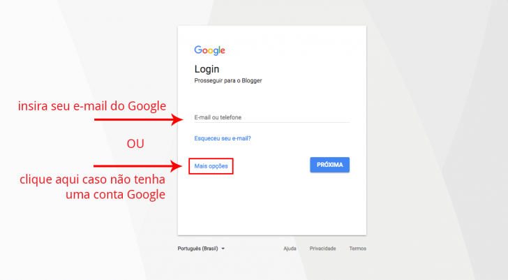 Login conta Google