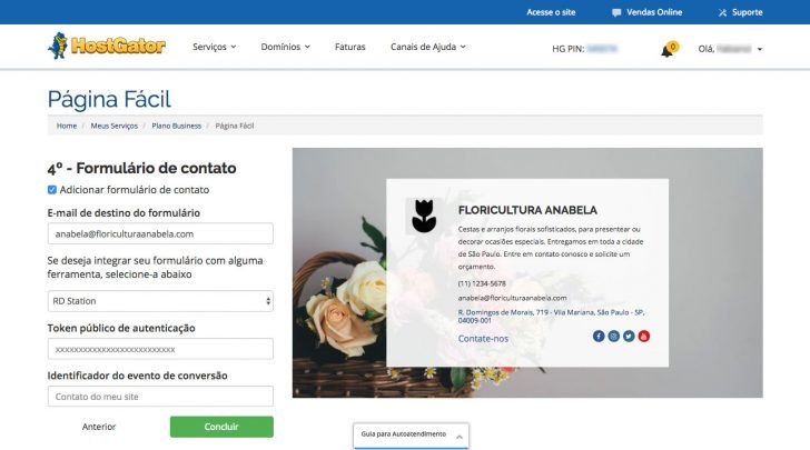 Opção de integração com o RD Station