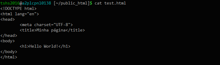Comando SSH cat