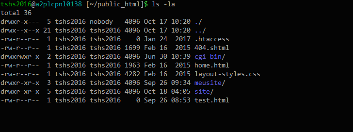 Comando SSH ls