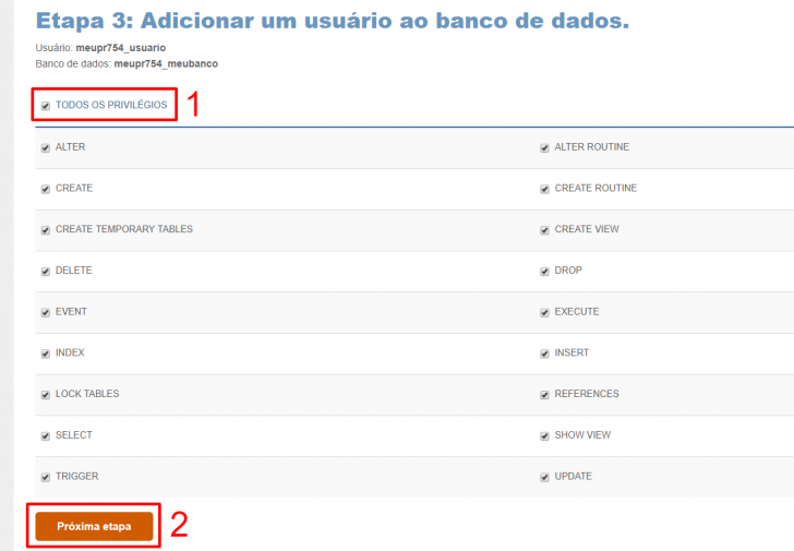 Criação do banco de dados - etapa 3
