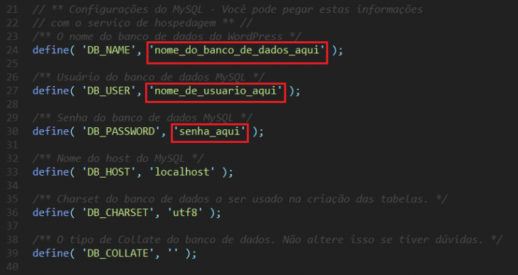 Editando o arquivo wp-config.php