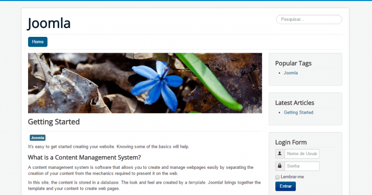 Joomla - aparência padrão do site
