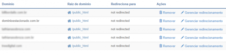 Lista de domínios estacionados