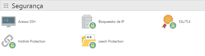 Recorte do cPanel da GoDaddy