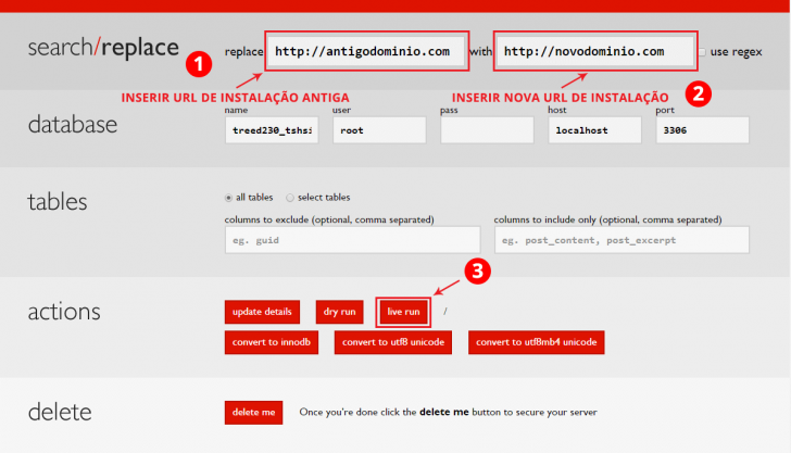 Search Replace passos