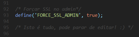 Configurando o SSL no WordPress - painel de adminitração