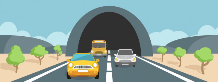 Tráfego de carros em um túnel